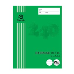 Olympic E2824 Exercise Book 225 x 175mm 8mm Ruled 240 Page