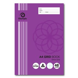 Olympic G104 Grid Book A4 10mm Grid Ruled 48 Page  