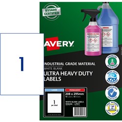 Avery Identification Laser Ultra Resistant White L7917 208x295mm 1UP 10 Labels