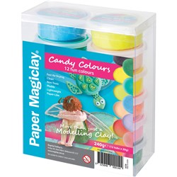 Zart Paper Magiclay  Modelling Clay 240gm Candy Colours Pack of 12