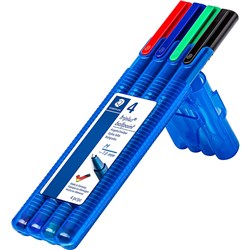 Staedtler 437 Triplus Ballpoint Pens Medium 1mm Assorted Wallet of 4